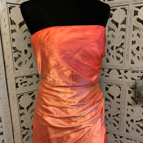 ☄️HOST PICK☄️ JUMP APPAREL SWEET CORAL & PURPLE SEQUINS FORMAL PROM DRESS GOWN - Picture 4 of 11